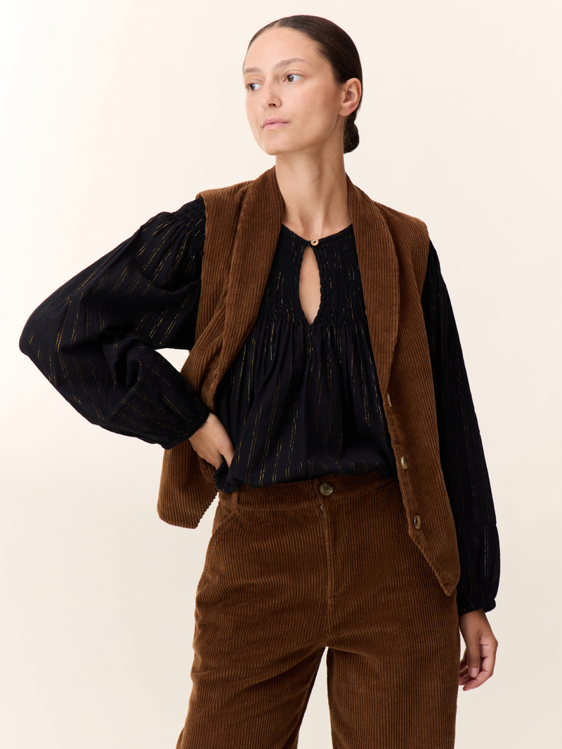 Leon & Harper Vests Brown