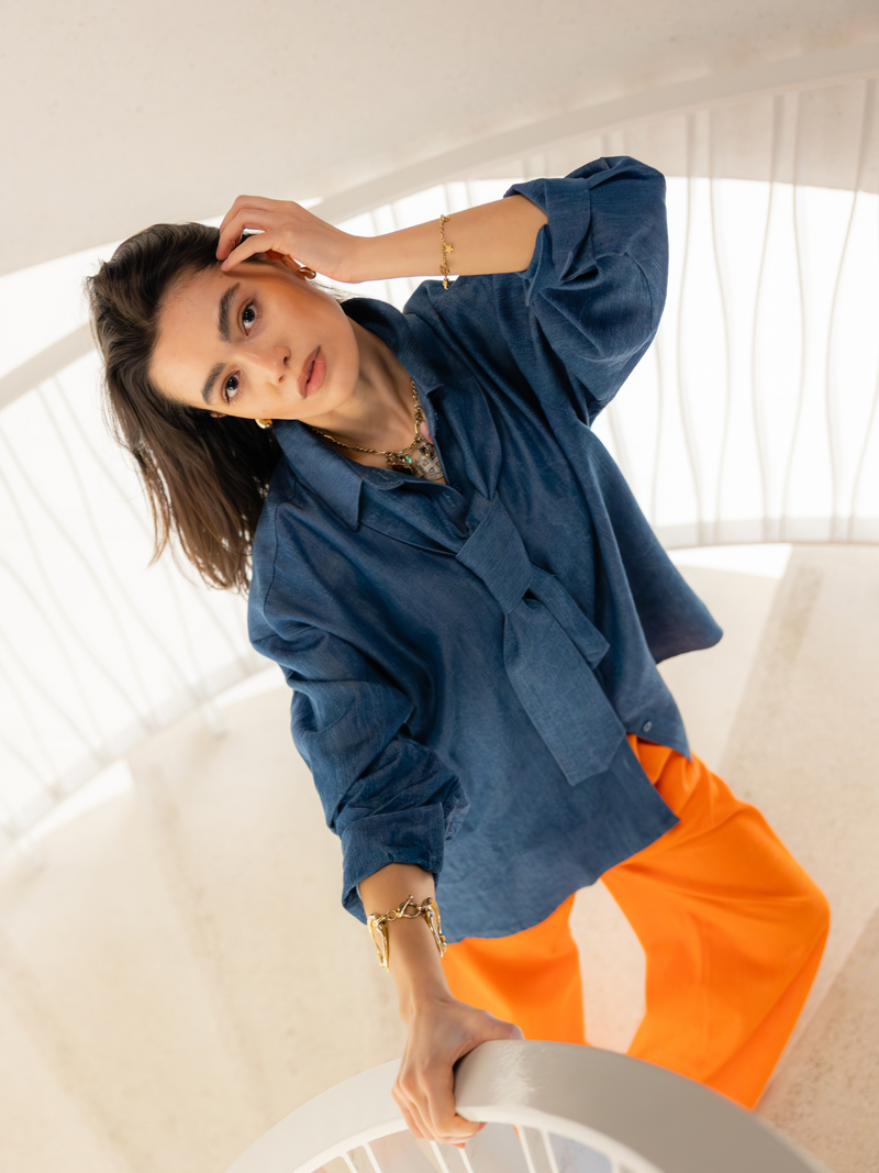 Black Rose Blouses Bleu